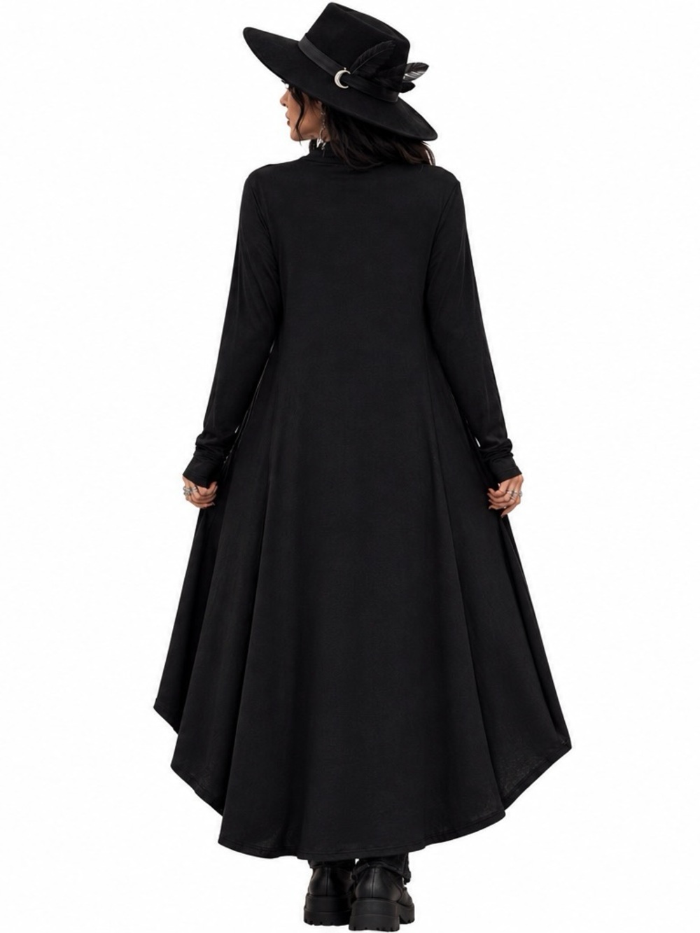 Witchy Long Black Duster Cardigan
